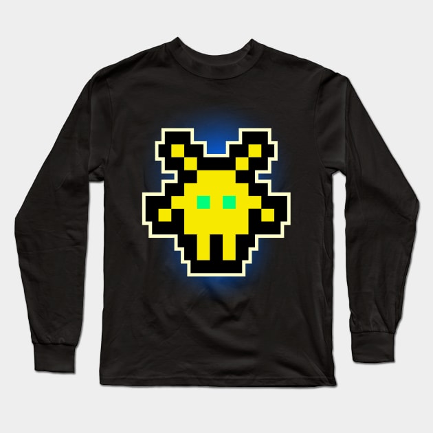 Yellow Invader Long Sleeve T-Shirt by DvsPrime8